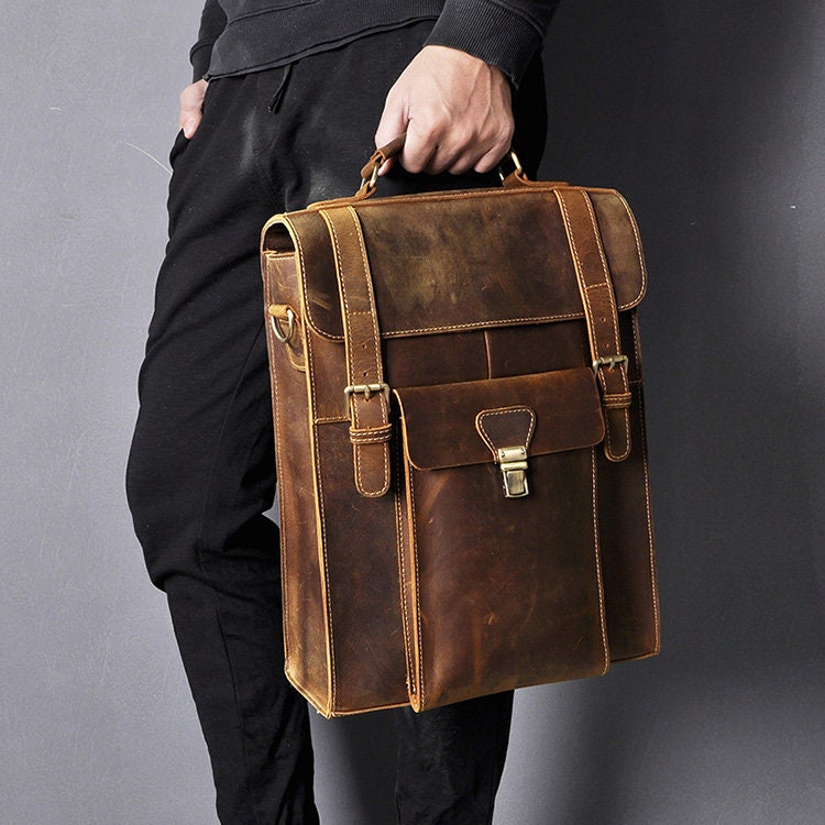 Leather Backpack Men, Leather bag, leather tote bag, leather carryon bag, leather shoulder bag,