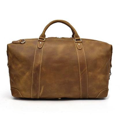 Crazy horse leather large capacity luggage bag, Leather bag, leather tote bag, leather carryon bag, leather shoulder bag