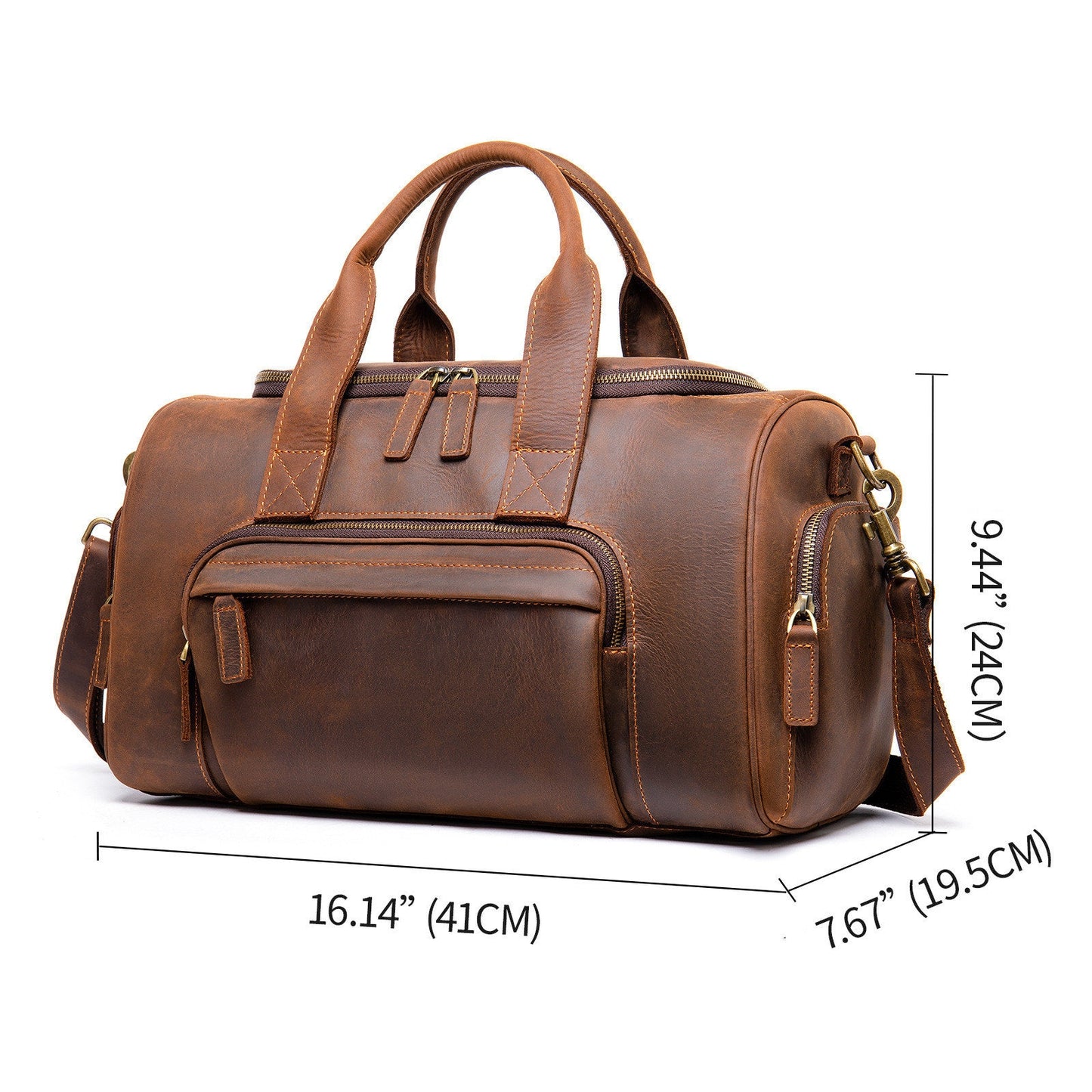 New Leather Handmade Retro Leather Men's Hand Luggage Bag Large Capacity Leather bag, leather tote bag, leather carryon bag, shoulder bag,