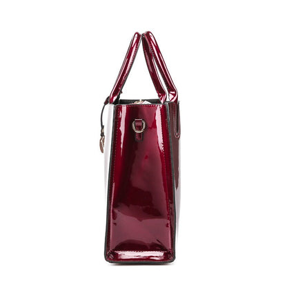Patent leather mirrored leather shoulder cross-body bag Red wine purse, Black pocketbook, Blue bag, patent leather purse, tote bag