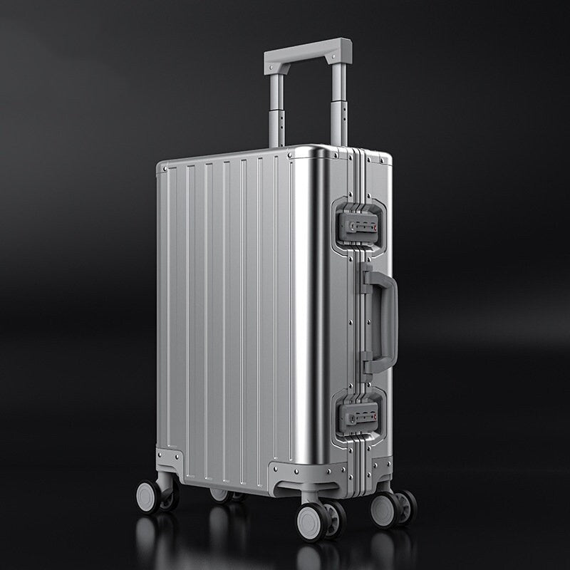 Metal Alloy Aluminum Silver Suitcase carryon