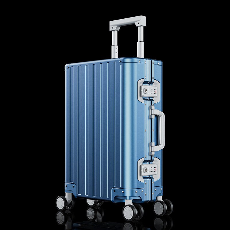 Metal Alloy Aluminum Blue Suitcase Carryon