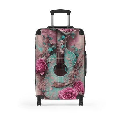 Women's suitcase, Women suitcase, Suitcase for Women, Men Suitcase, Lady's suitcase, Rose and Guitar Suitcase, Feminine suitcase