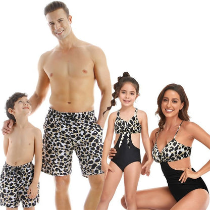 Leopard Print Parents One-Piece Swimsuits Beach swimming Suits