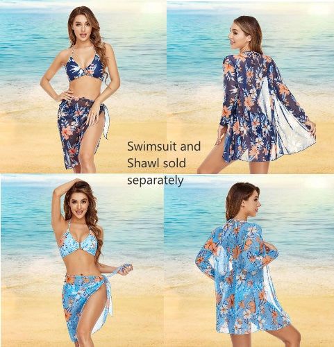 This tropical swimsuit  and shawl are some seriously sexy swimwear that look like they are right out of Hawai'i!