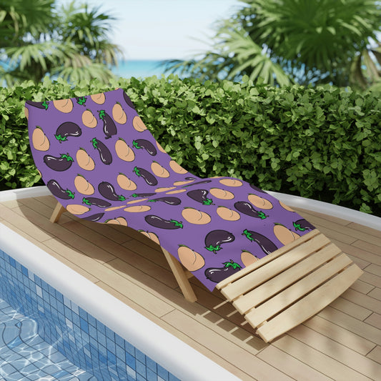 Gay Pride Bottom and Top (peach and eggplant) Beach Towel (purple). Perfect for summer fun at Pride or at the beach!