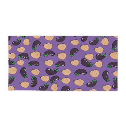 Gay Pride Bottom and Top (peach and eggplant) Beach Towel (purple). Perfect for summer fun at Pride or at the beach!
