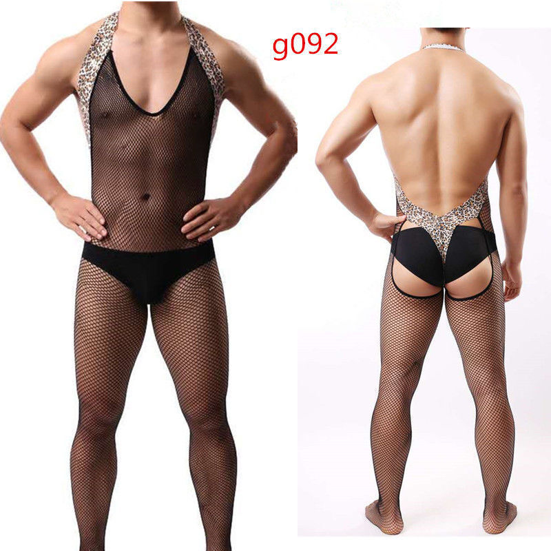 Men's See-through Mesh Free Pantyhose