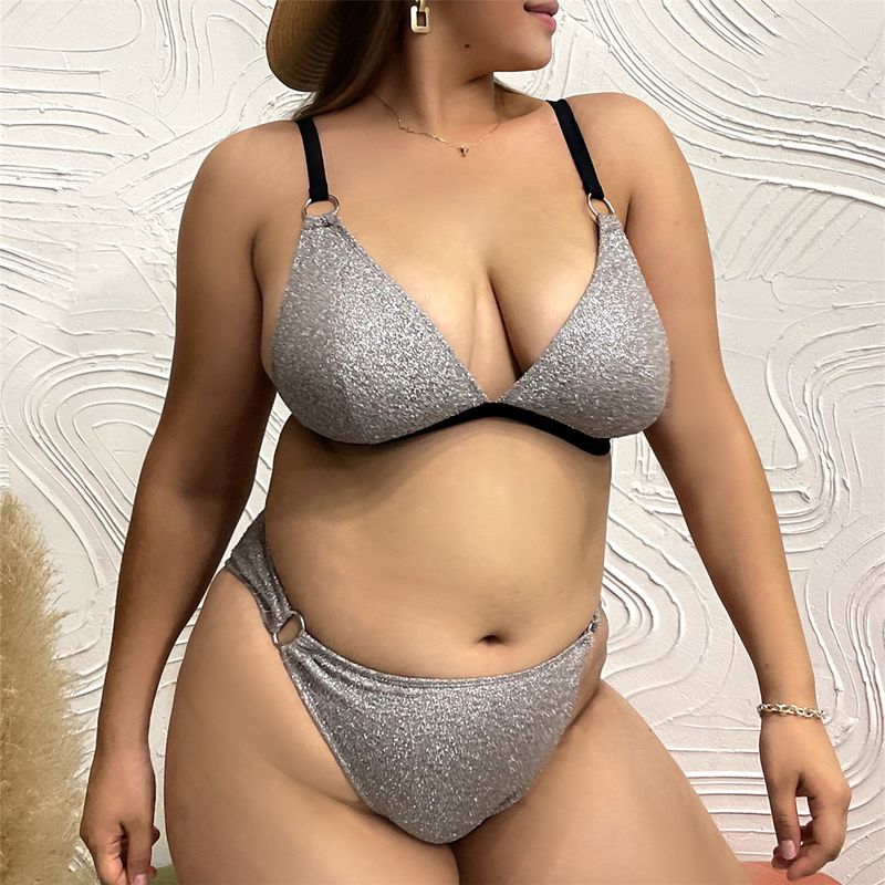 TN Women's Plus-Size of Silver Sexy Swimsuit Swimwear